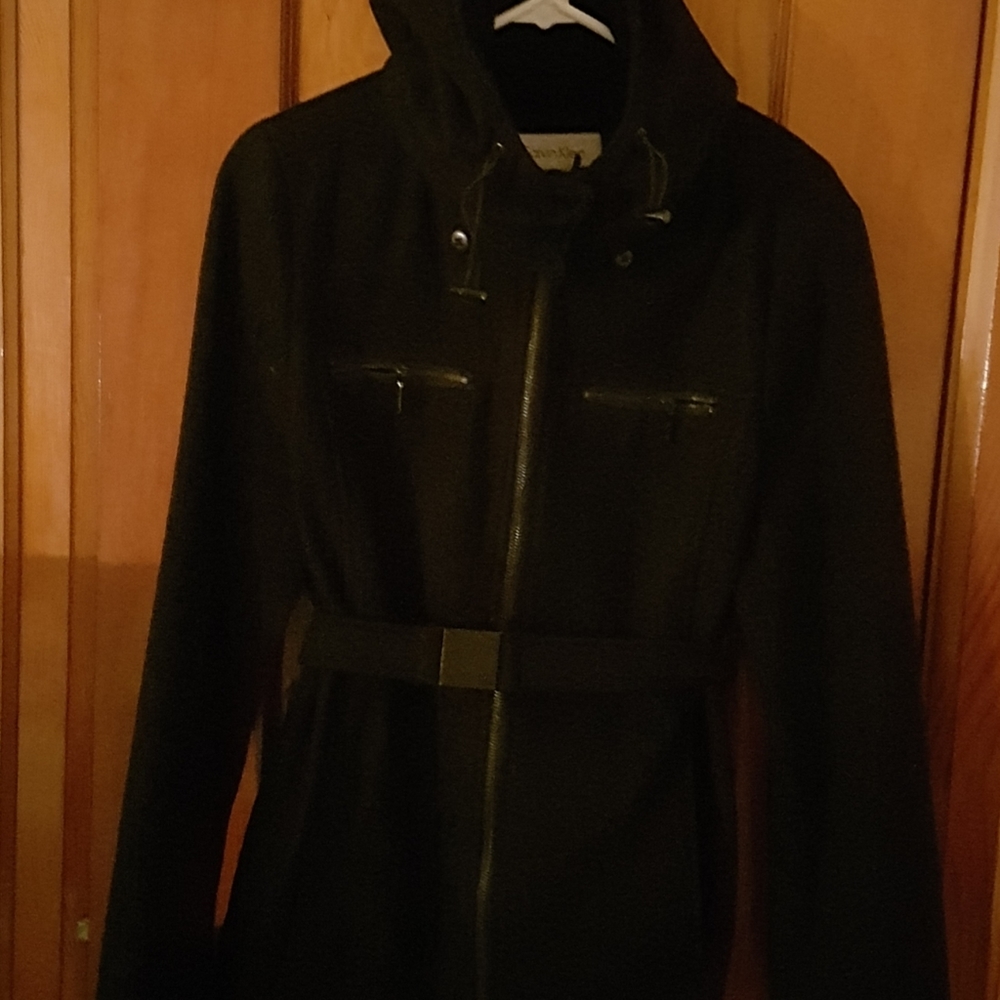 Calvin Klein 80% Wool Dress Coat.